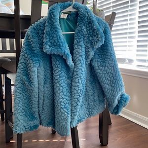 Harvé Bernard blue fur jacket